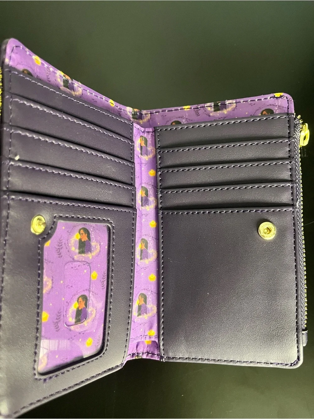 Loungefly Purple Wallet with Gold Starburst Accents